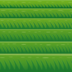 Seamless Flat Design Pattern of Vibrant Green Grass Blades in Parallel Lines with Dew Texture and Pale Blue Sky