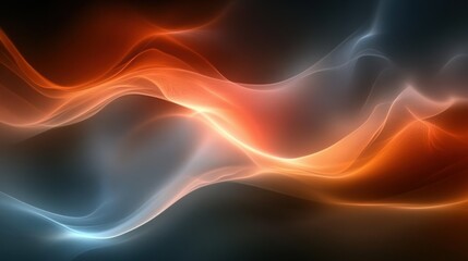 Obraz premium Flowing Energy: Abstract Curves in Warm and Cool Tones