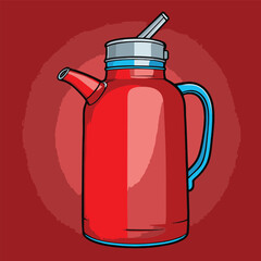 comic style drinking mug vector for graphic design purposes
