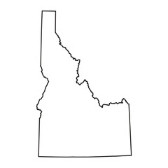 Idaho Outline Map White Isolated Background