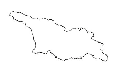 Georgia Map Outline White Isolated Background