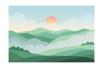Fototapeta premium landscape with mountains and clouds