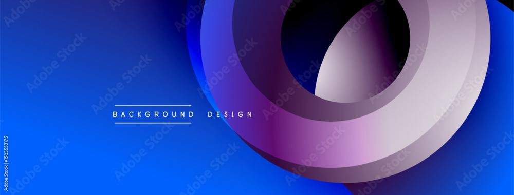 Aufkleber Abstract blue purple gradient. Overlapping layers create dynamic visual effect. Modern design suitable for backgrounds, presentations.