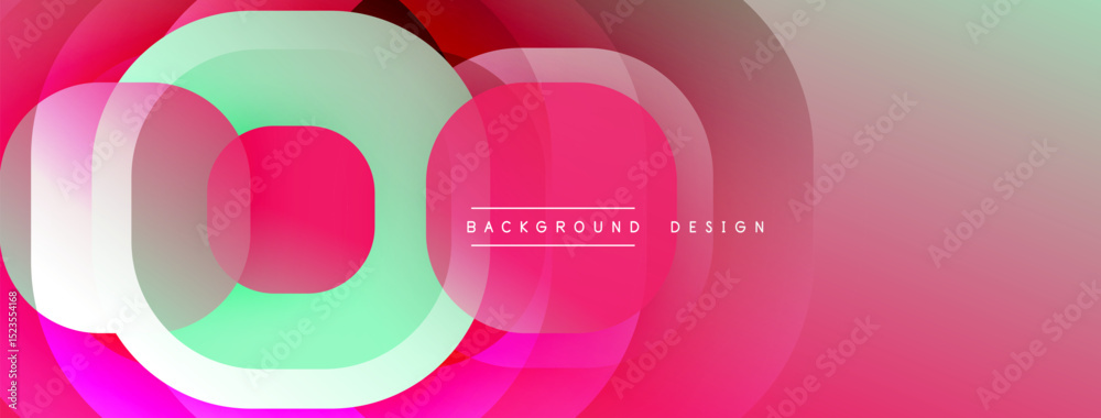 Leinwandbilder abstract colorful design. overlapping circles create dynamic gradient effect. pink, green hues domin