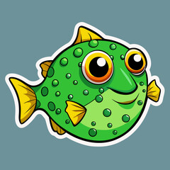 fish, cartoon, animal, illustration, sea, vector, water, ocean, nature, aquarium, green, cute, fishing, frog, isolated, blue, art, goldfish, underwater, drawing, colorful, tropical, funny, bubble, swi