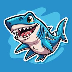 Naklejka premium funny shark cartoon
