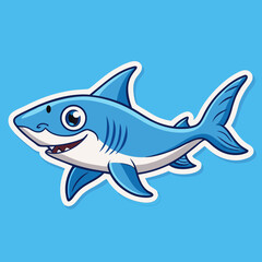 shark cartoon isolated on white