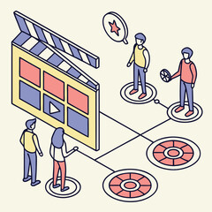 Creative team collaboration on video project