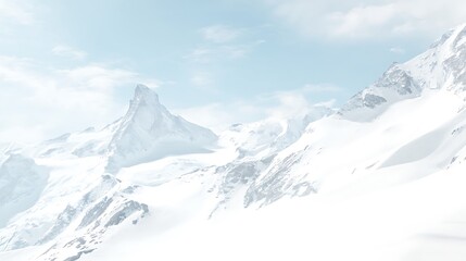 Snowy Matterhorn peak on a bright day