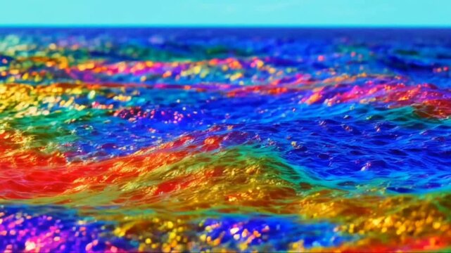 abstract background of water waves, marble, waves, ripples, liquid paint, with colorful fractal lines, beautiful liquid art 3D abstract design colorful marble video, generative AI