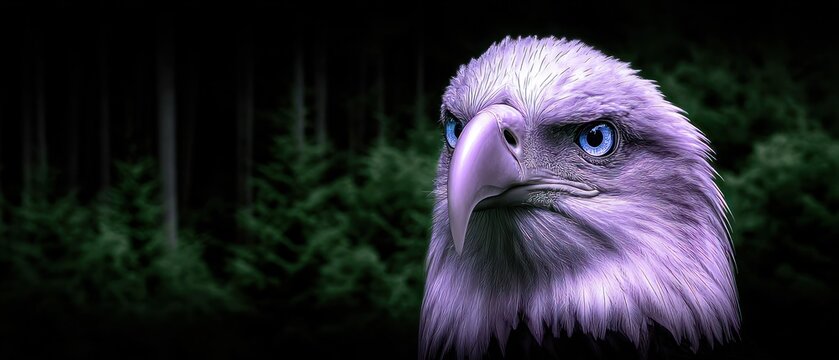 Majestic eagle in a dark forest - Powered by Adobe