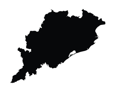 Orissa Black Map White Background HD