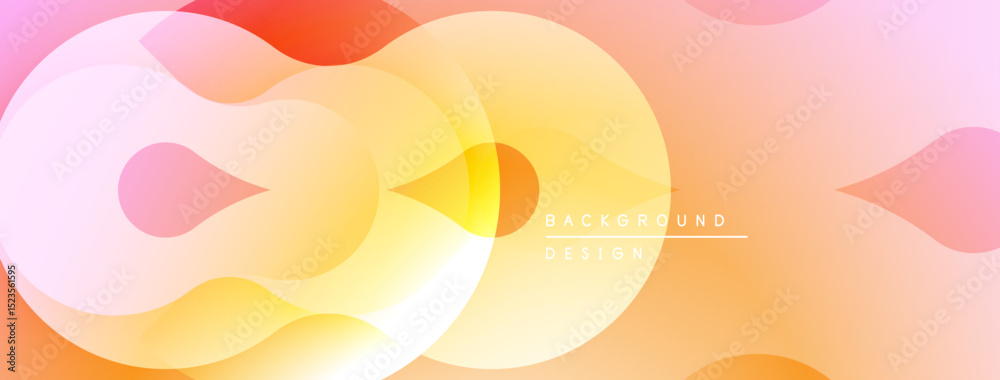 Aufkleber Abstract fluid shapes, warm colors blend. Gradient background creates modern visual effect. Soft curves, dynamic composition.