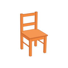 Wood Kid Chair Flat Design
