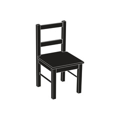 Wood Kid Chair Black