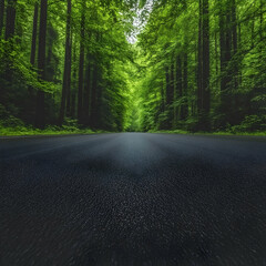 Forest Road Realistic Image