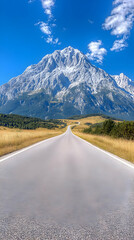 Mountain Road Landscape Illustration