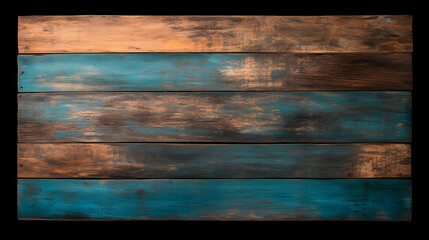 Rustic Teal and Brown Wooden Planks Background