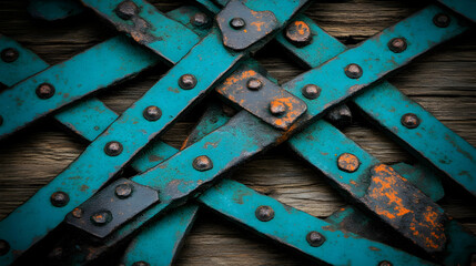Teal Metal Background, Rustic Texture Illustration