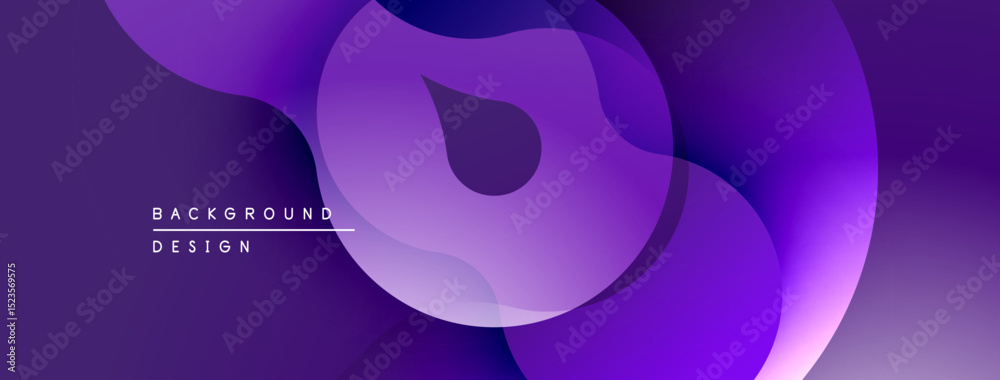 Poster Abstract purple layers create flowing shapes. Modern design with gradient effect. Minimalist background for digital projects.