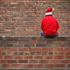 Christmas Solitude Brick Wall Illustration