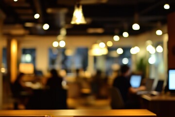 Warm Blurred Interior Workspace Background for Creative Projects and Design Mockups