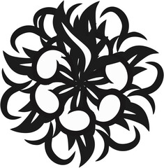 black and white floral ornament