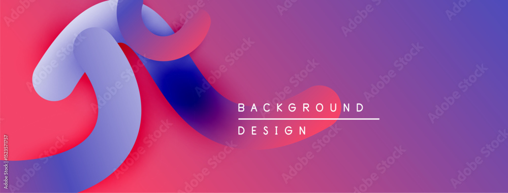 Poster abstract fluid shapes blend, creating vibrant purple, blue, red gradients. modern design element for