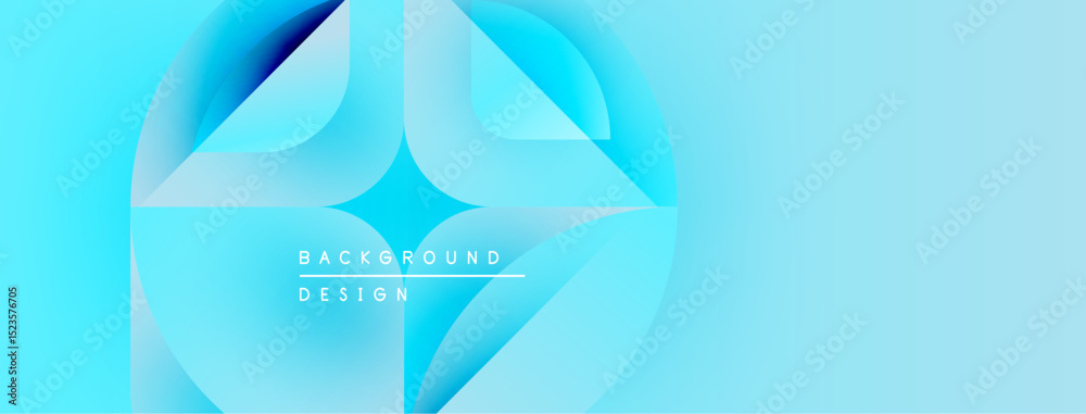 Poster Abstract blue design. Smooth curves create dynamic composition. Light gradients suggest depth, modern aesthetic. Minimalist style.