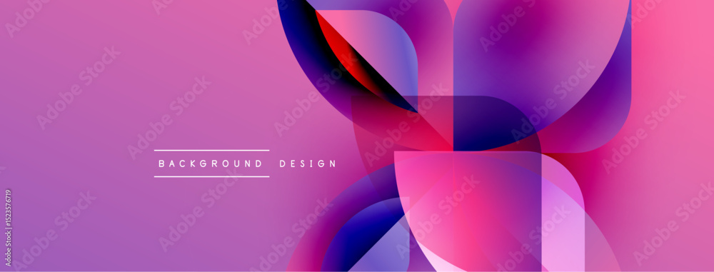 Aufkleber abstract colorful shapes overlap, creating dynamic visual effect. pink purple hues dominate backgrou