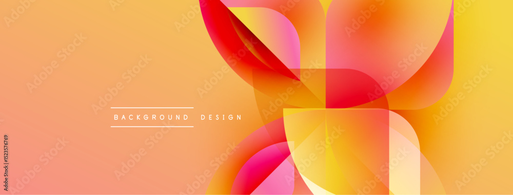 Poster Abstract vibrant design. Overlapping shapes create warm gradient effect. Modern aesthetic, suitable for digital backgrounds.