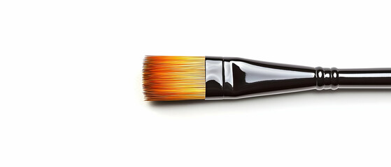 Fototapeta premium Orange Paint Brush On White Background
