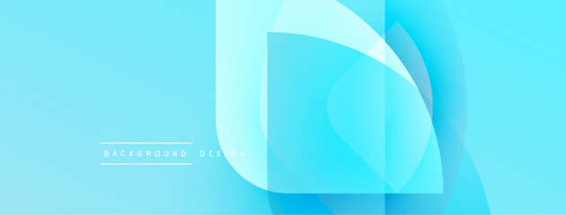 Abstract blue layers create dynamic visual effect. Modern design suitable for backgrounds, presentations, websites. Smooth gradients offer clean aesthetic.