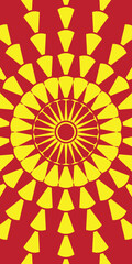 abstract sun graphic vector yellow color on red background vertical for summer background