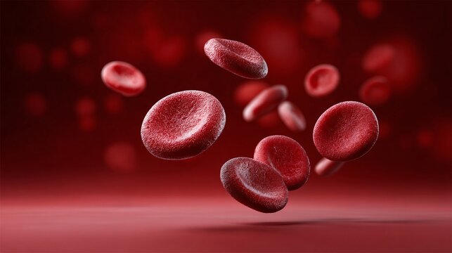 A macro photograph zooms in on red blood cells flowing smoothly within a vein, highlighting the efficiency and complexity of the circulatory system. The image's composition includes significant
