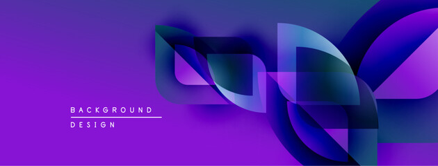 Abstract purple design features flowing ribbons, gradients, dynamic shapes. Modern background suitable for digital projects.