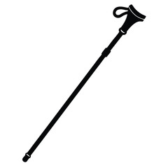 tour guide element isolated hiking stick on white background