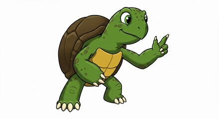 Fototapeta premium Adorable Turtle Character A Fun Cartoon Turtle Illustration - Perfect for Kids' Books, Websites, and More!
