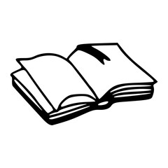 simple reading book line art