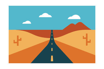 Endless Desert Highway A Journey Through the Sun-Drenched Landscape