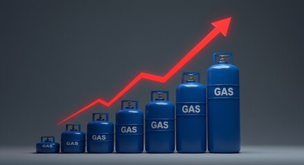 From a small beginning to a substantial presence, the consistent growth of gas as a vital energy resource is vividly represented, emphasizing its ongoing role in powering progress and future design.