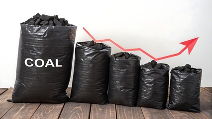 A clear upward trajectory symbolizes the increasing value and consumption of coal in various industries, reflecting a dynamic global economy and the persistent reliance on this fossil fuel.