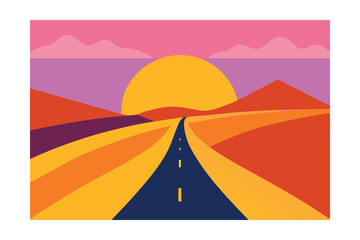 Sunset Highway A Journey into Vibrant Desert Landscapes
