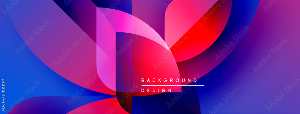 Aufkleber abstract vibrant design features flowing shapes, bold colors. pink, red, blue gradients create dynam