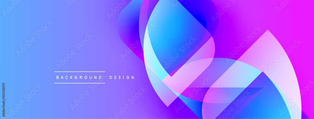 Poster abstract fluid shapes overlap, creating vibrant blue, pink gradients. modern design element for back