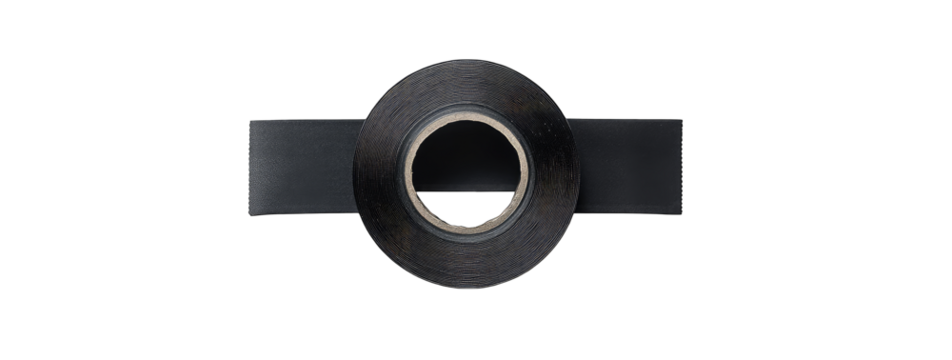Dark gray circular roll of material