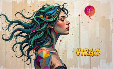 maiden of virgo zodiac sign background