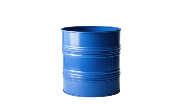 Blue metal barrel, isolated