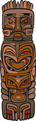 Totem pole cartoon illustration