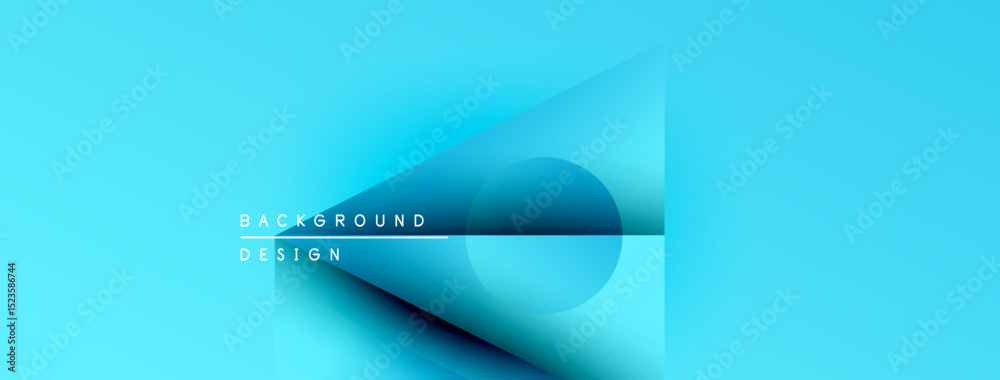 Aufkleber Abstract blue design features overlapping shapes. Minimalist composition with gradient effects, modern aesthetic. Clean lines, simple geometry.